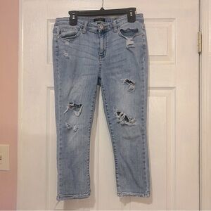 Judy Blue Distressed Denim Jeans-Capri Length Womens.